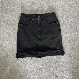 Madewell Black Denim Mini Skirt